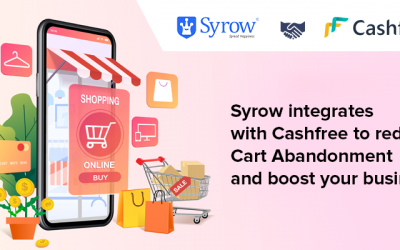Syrow integrates with Cashfree to reduce cart abandonment and boost your business