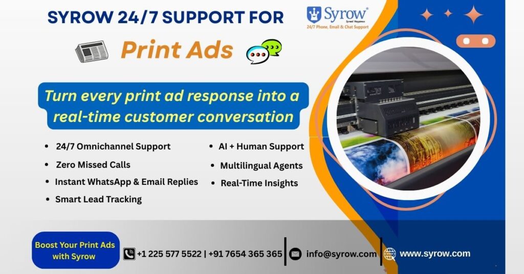 How Syrow’s 24/7 Omnichannel Support Elevates Print Advertising | Boosting Print Ad Performance