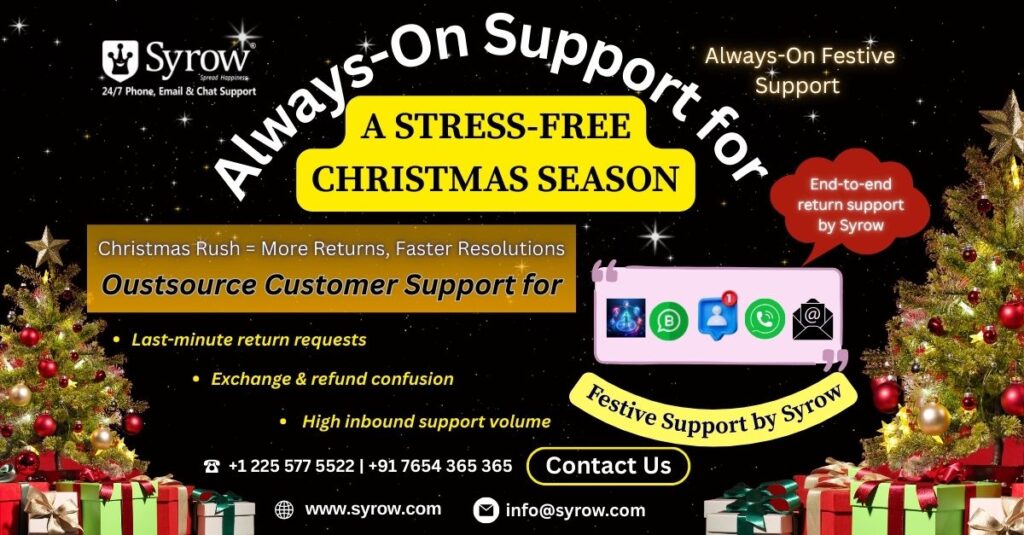 Syrow’s 24/7 Customer Service for Christmas Returns | The Best Outsourcing Customer Support