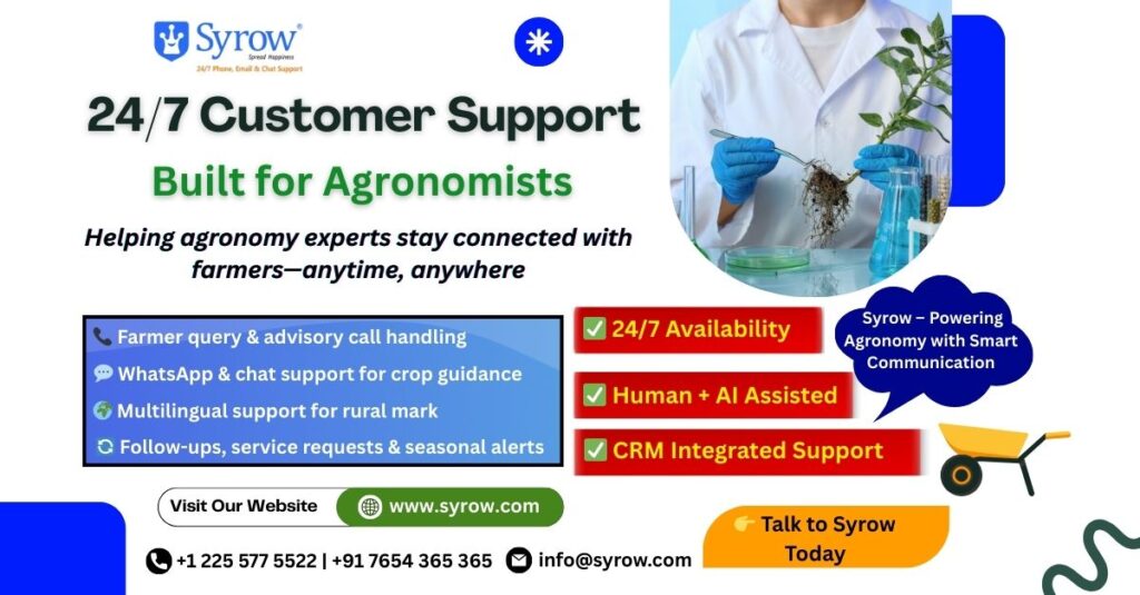 AI + Human 24/7 Agronomist Customer Support by Syrow