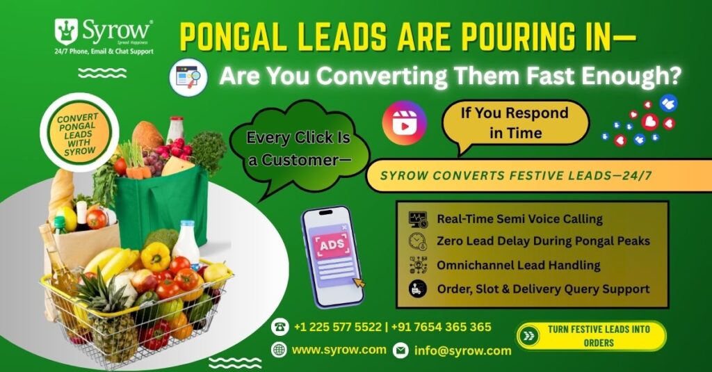 Pongal Growth for Grocery Apps with 24/7 Customer Service