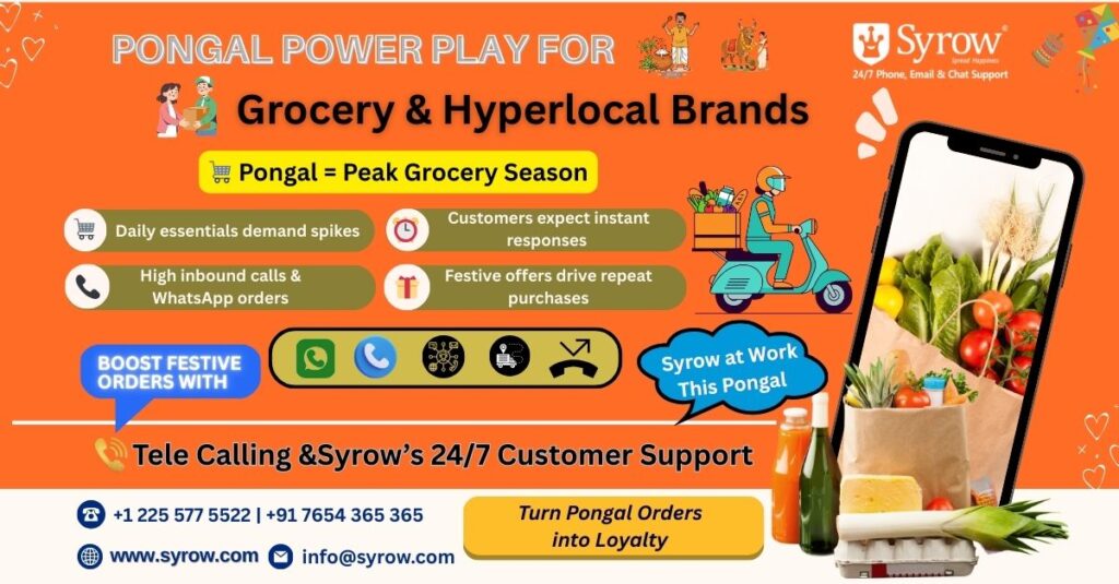Syrow’s 24/7 Customer Support for Pongal Grocery Growth
