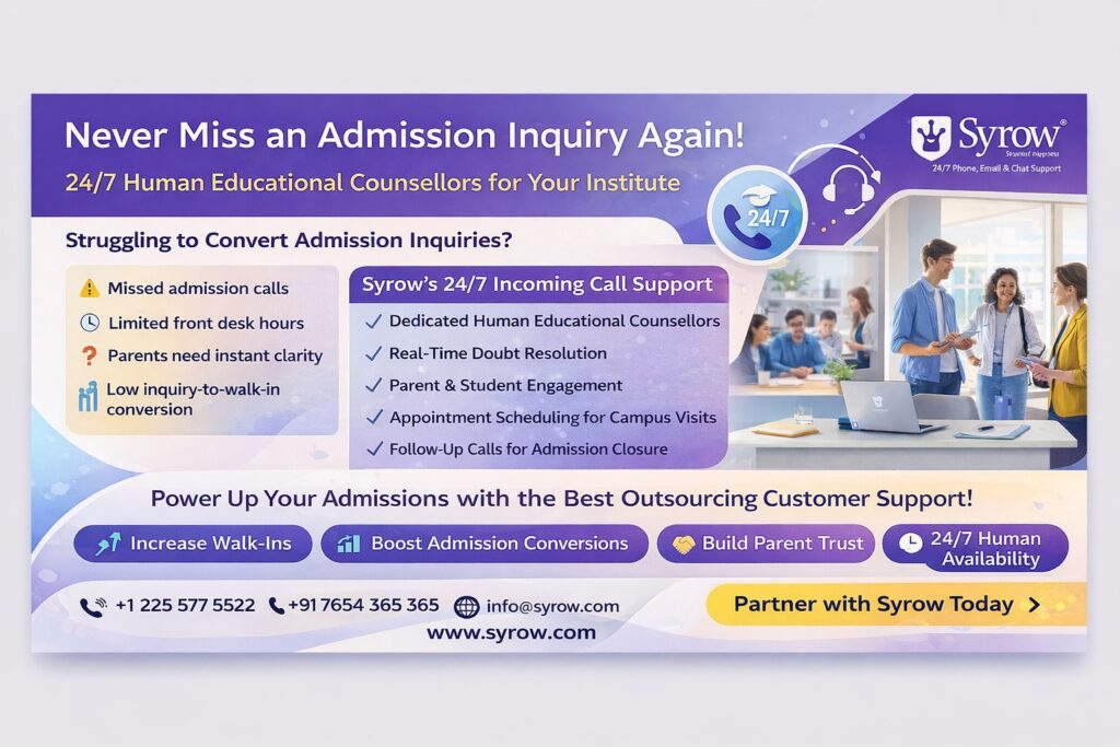 24/7 Incoming Call Support for Admissions Growth | Best Outsourcing Customer Support