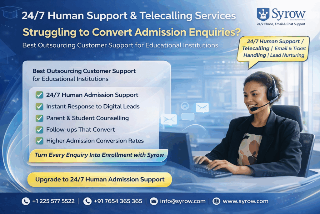 24/7 Email & Telecalling for College Admissions | Best Outsourcing Customer Support for Colleges