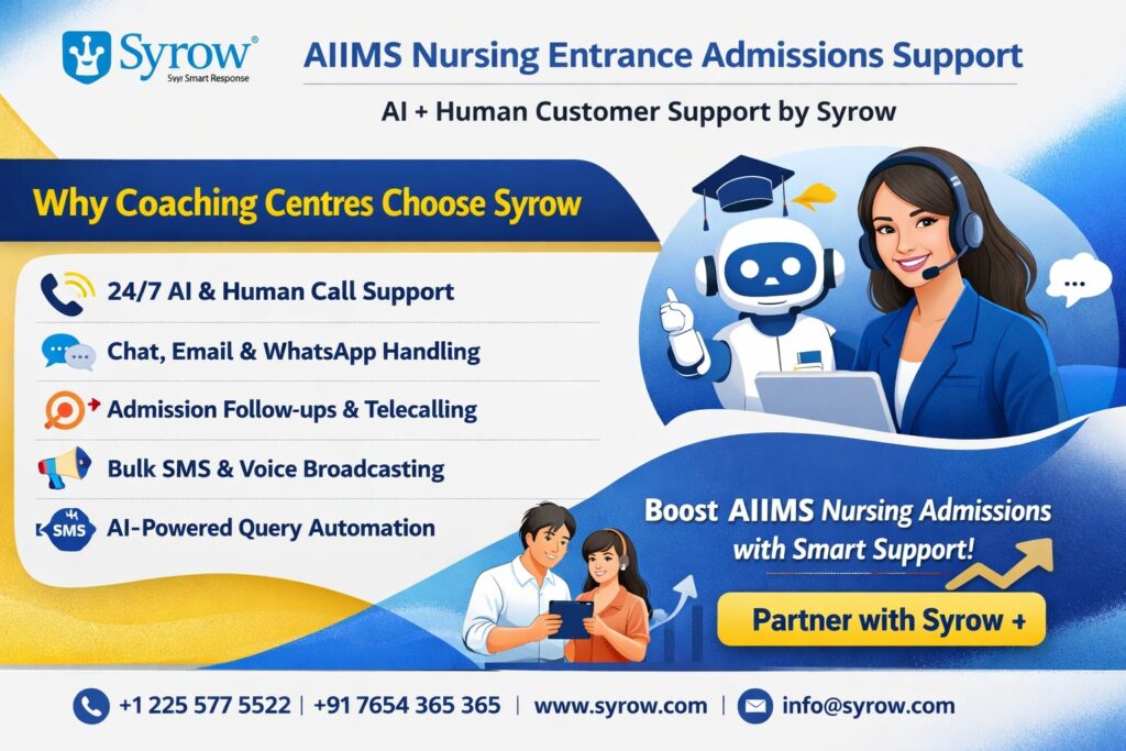 AIIMS Nursing Admission Support | Syrow AI Call Support