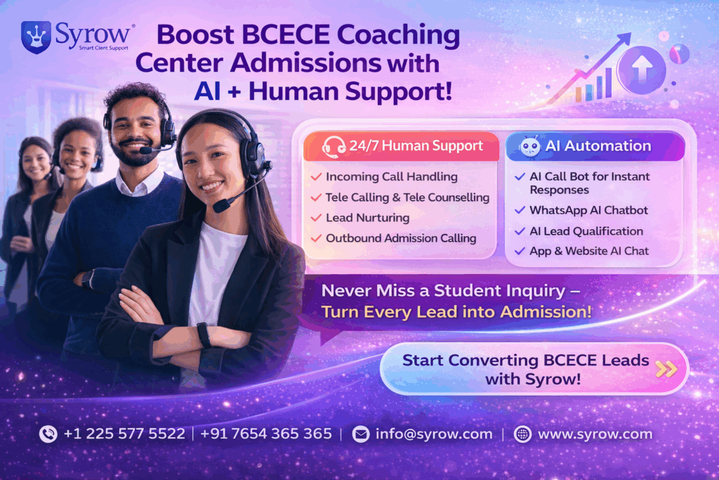 BCECE Coaching Admissions with AI & Human Support | Best Outsourcing Customer Support