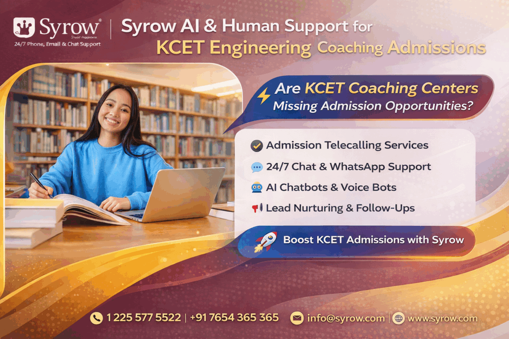 Best Outsourcing Support for KCET Coaching Admissions | Syrow’s AI & Human Support