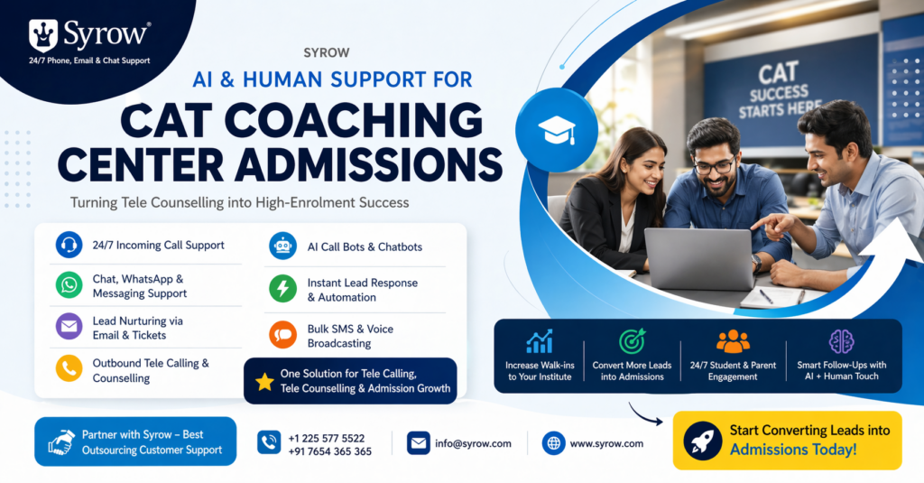 CAT Coaching Center Admissions with AI & Telecalling Support | Syrow