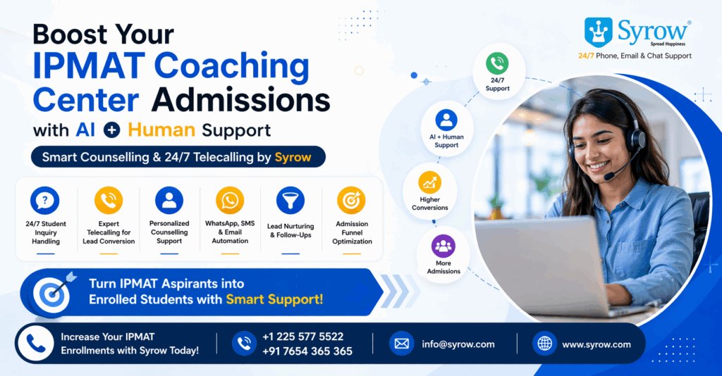 IPMAT Admissions Support with AI & Telecalling | Best Outsourcing Customer Support Syrow