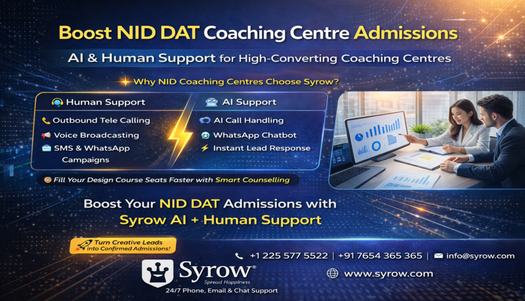 AI and Human Support for NID DAT Coaching Center Admissions | Syrow