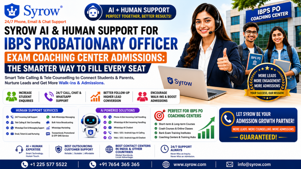 IBPS PO Coaching Center Admission Support by Syrow AI & Humans