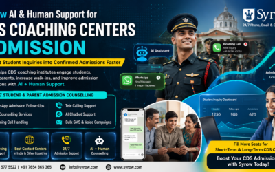 Syrow AI & Human Admission Support for CDS Coaching Centers | Best Outsourcing Customer Support