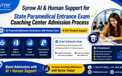 Syrow AI & Human Support for State Paramedical Coaching Center Admissions