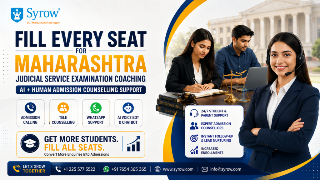 Maharashtra Judicial Service Admissions Support by Syrow| Best Admission Support for Judicial Coaching Centers