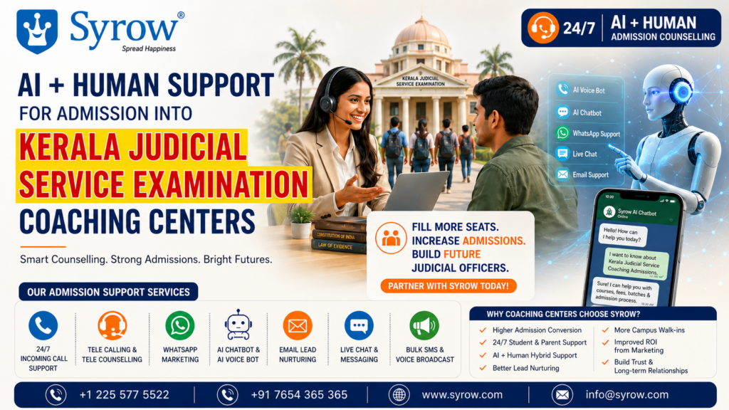 Kerala Judicial Coaching Admissions with Syrow AI and Human Support