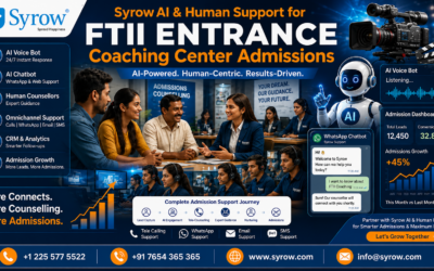 Syrow AI and Human Support for FTII Coaching Center Admissions