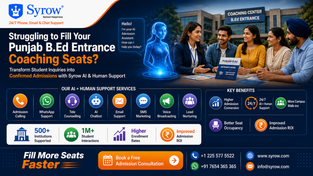 Punjab B.Ed Coaching Admissions by Syrow AI and Human Support