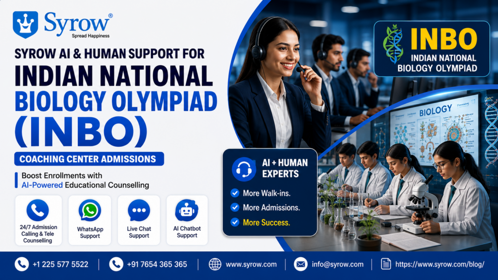 Indian National Biology Olympiad Coaching Admissions (INBO) with Syrow AI and Human Support