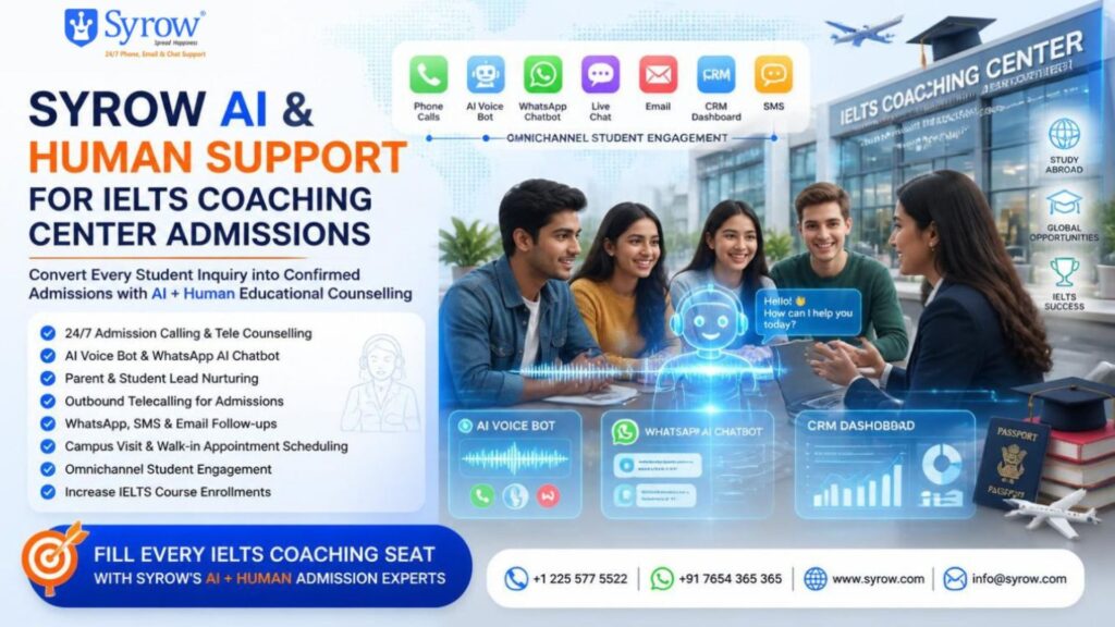 IELTS Coaching Admissions with  Syrow AI & Human Support