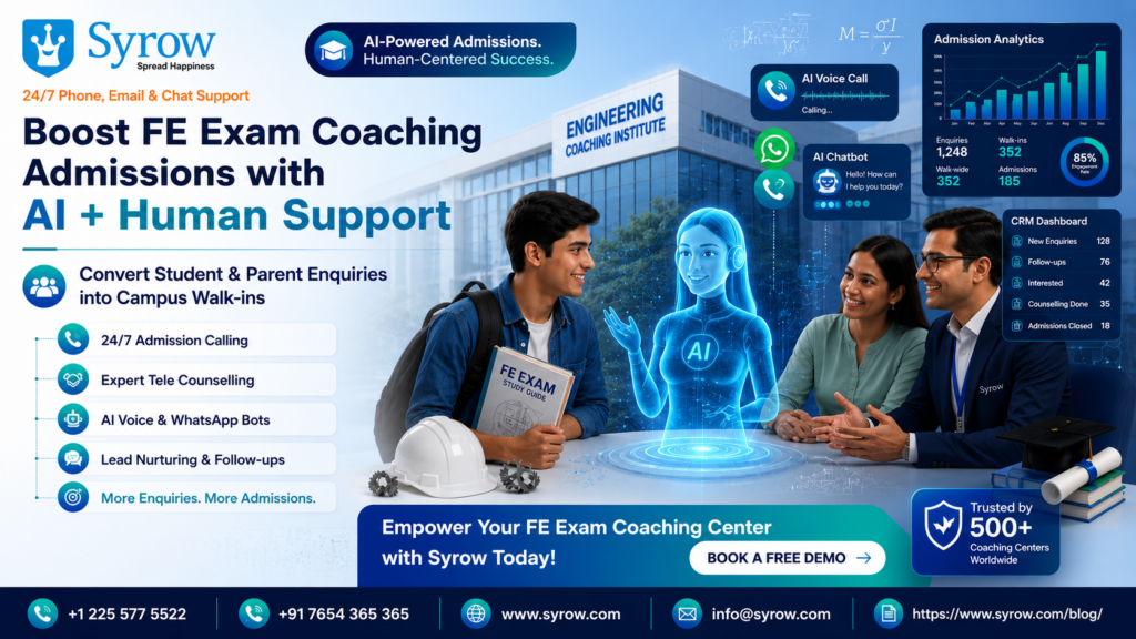 FE Exam Coaching Center Admissions with Syrow AI & Human Support