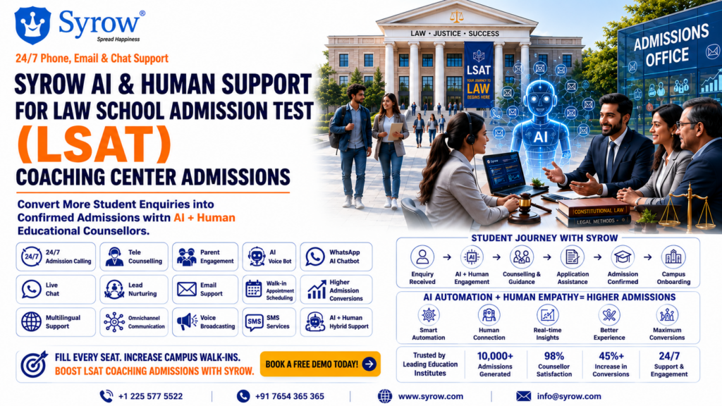LSAT Coaching Center Admissions with Syrow AI and Human Support