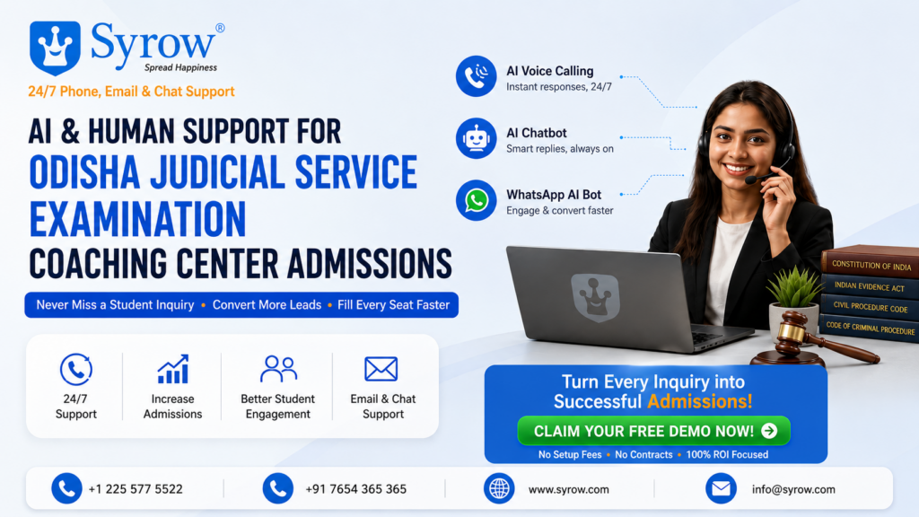 Odisha Judicial Coaching Admission Support | Syrow AI and Human