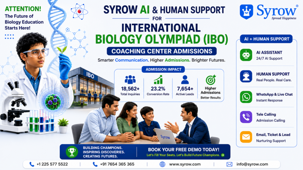 International Biology Olympiad IBO Coaching Center Admissions | Syrow AI & Human Support