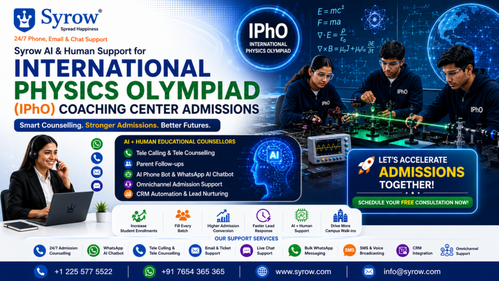 IPhO Coaching Center Admissions with Syrow AI & Human Support