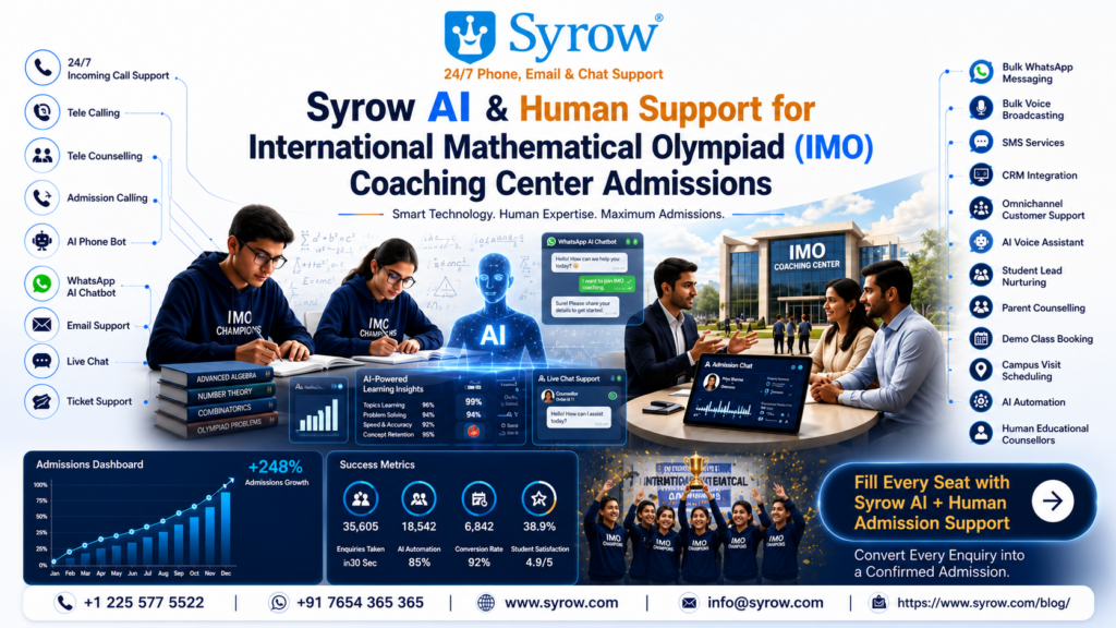 IMO Coaching Center Admission | Syrow AI & Human Support