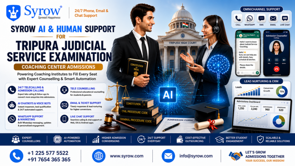 Tripura Judicial Coaching Admissions with Syrow AI and Human Support