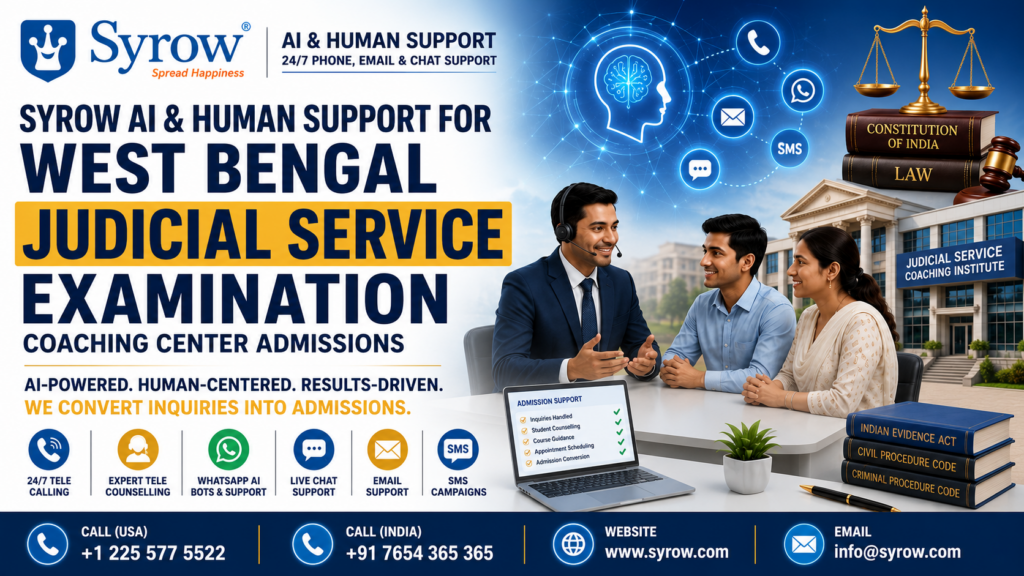 West Bengal Judicial Service Admissions | Syrow AI and Human Support
