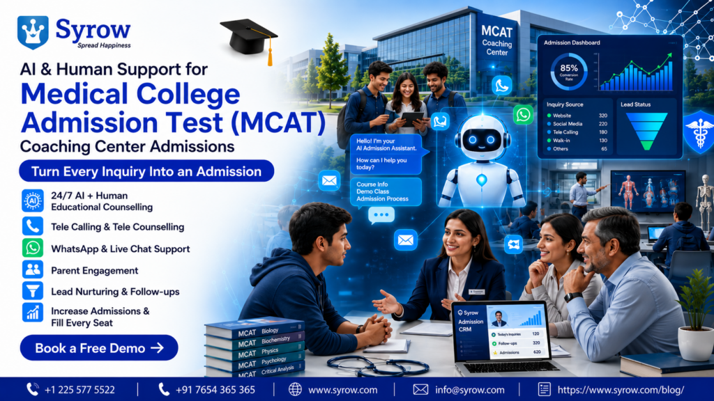 MCAT Coaching Center Admissions with Syrow AI and Human Support