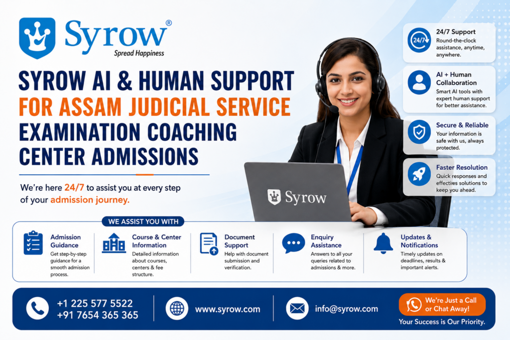 Assam Judicial Coaching Admissions with Syrow AI