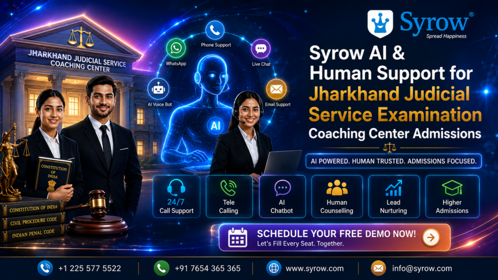 Jharkhand Judicial Coaching Admission Support | Syrow AI and Human