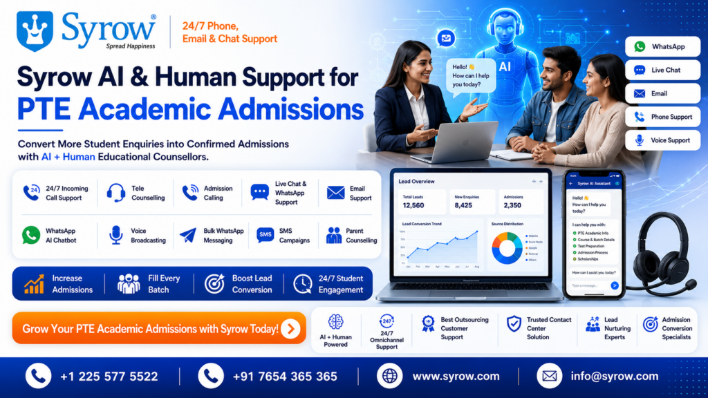 PTE Academic Coaching Admissions with Syrow AI and Human Support