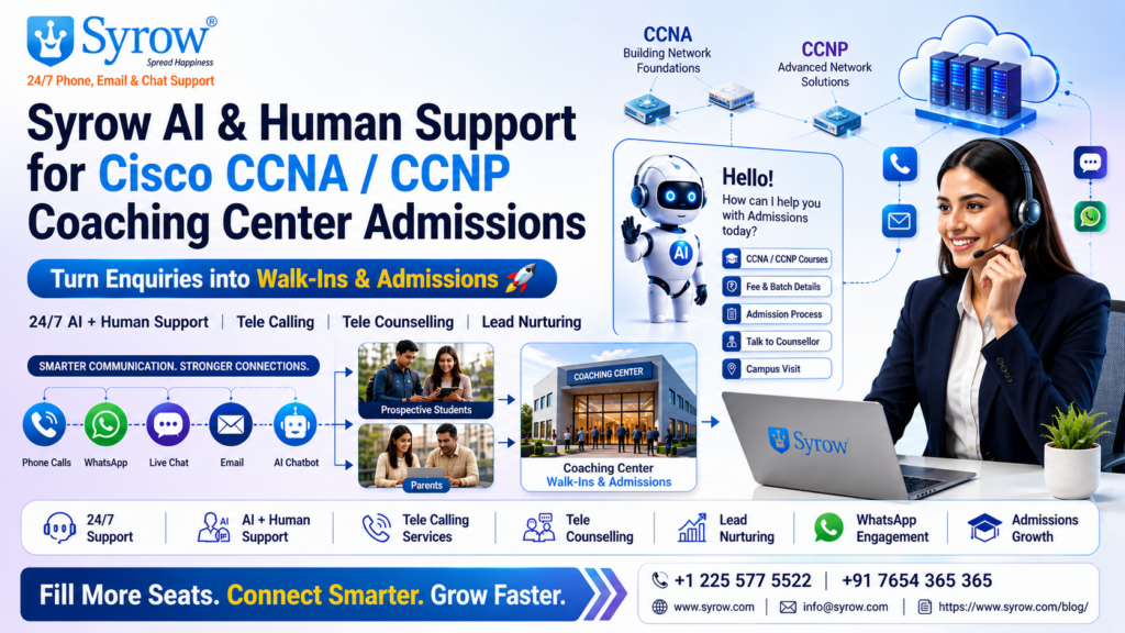 Boost Cisco CCNA CCNP Coaching Center Admissions | Syrow AI &  Human Support