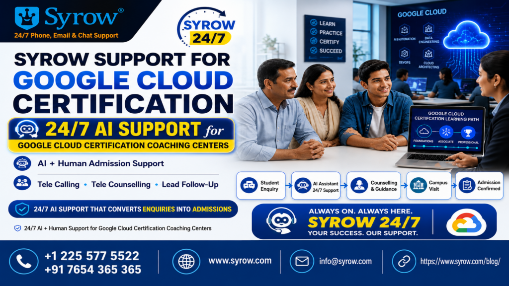 Google Cloud Certification Admissions |  Syrow AI and Human Support