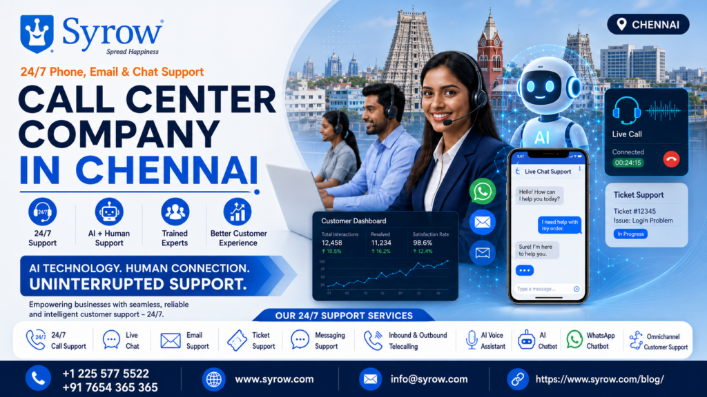 Best Call Center Services Company in Chennai | Syrow AI and Human Support