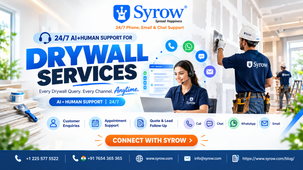 Why Drywall Services Need 24/7 Omnichannel Support | Syrow AI and Human Support