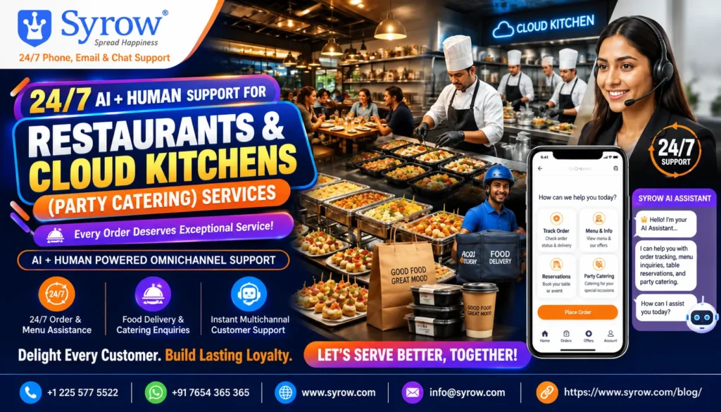 Why Restaurants and Cloud Kitchens Need Syrow’s 24/7 Omnichannel Support