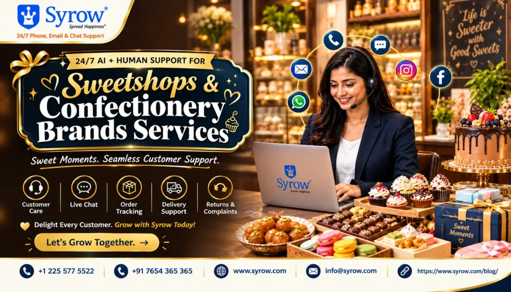 Why Choose Syrow’s 24/7 Omnichannel Support for Sweet Shops and Confectionery Brands?